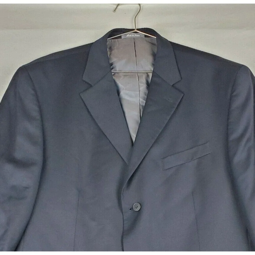 Oscar De La Renta Blazer Mens 46 Long Blue 100% Wool Single Breasted Notch Lapel